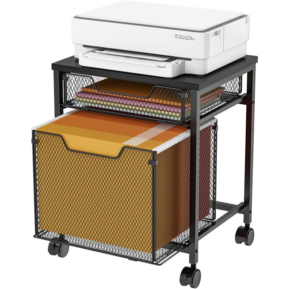 Rolling File Cart - Carrinho de Rodas, Suporte para Impressora