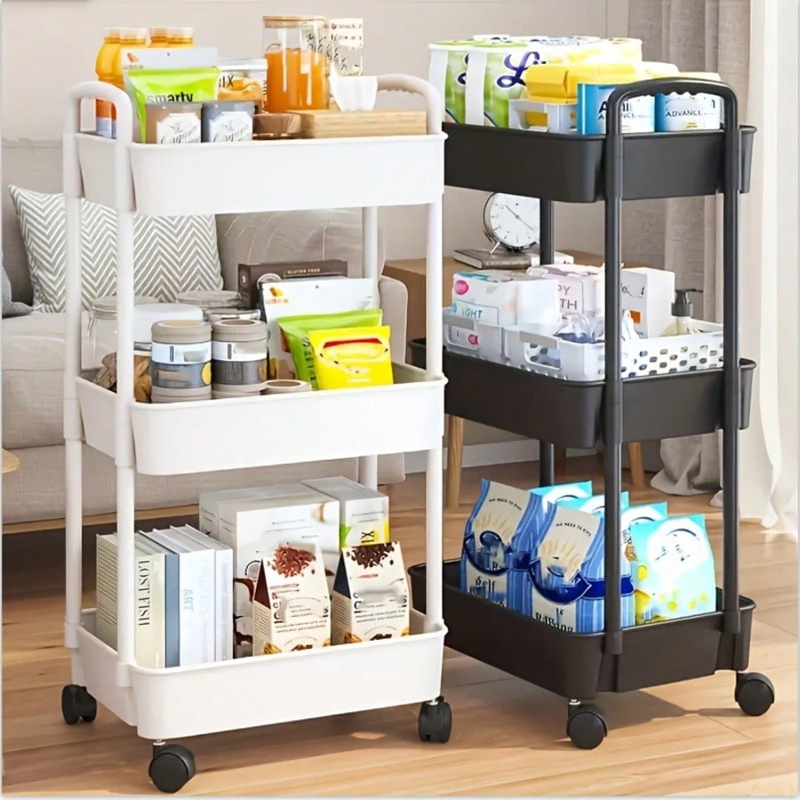 Rolling File Cart - Carrinho Utilitário de 3 Níveis com