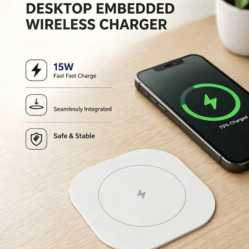 Home Office In Uk - Carregador Sem Fio Embutido de 15W