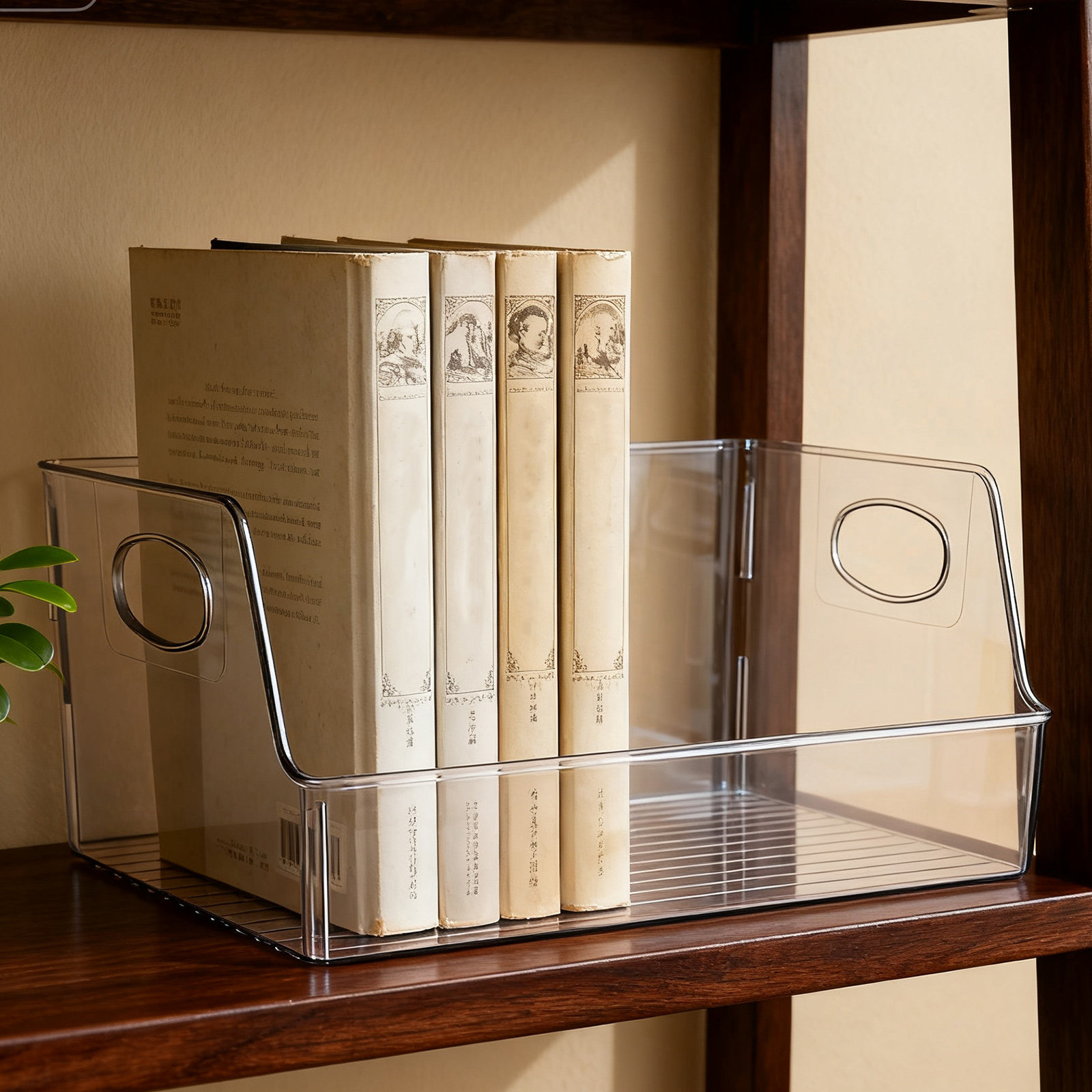 Home Office Library - Caixa Organizadora Transparente Resistente a Quedas