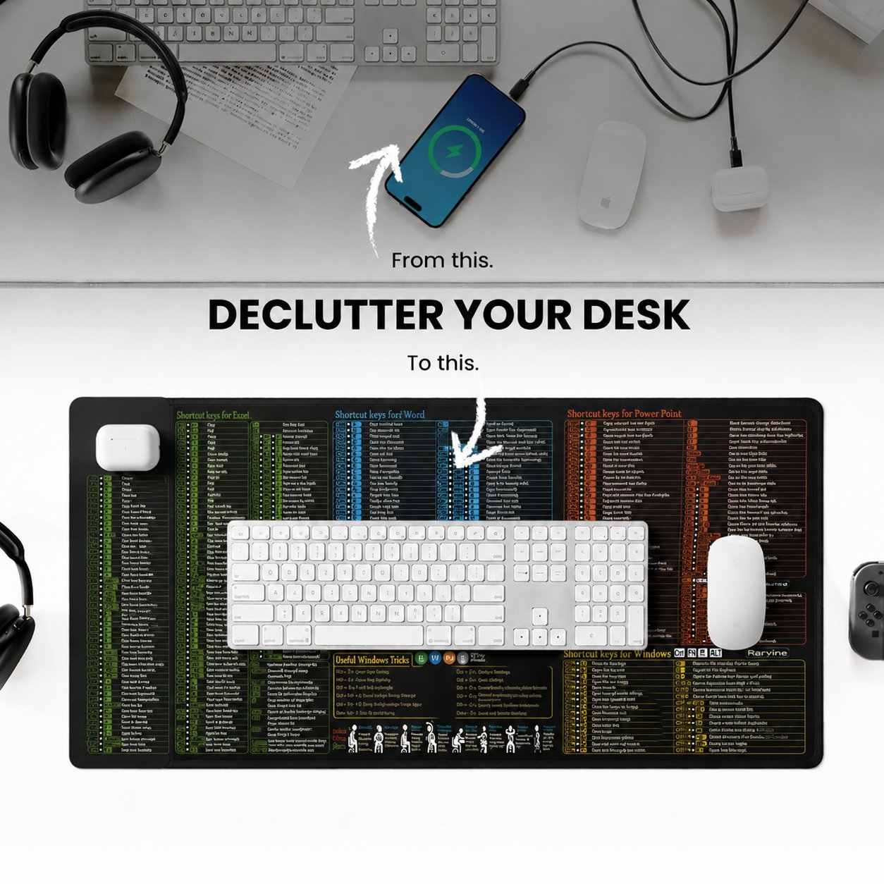 Mousepad Xl Extended - Pixiecube Excel Cheat Sheet Desk Pad