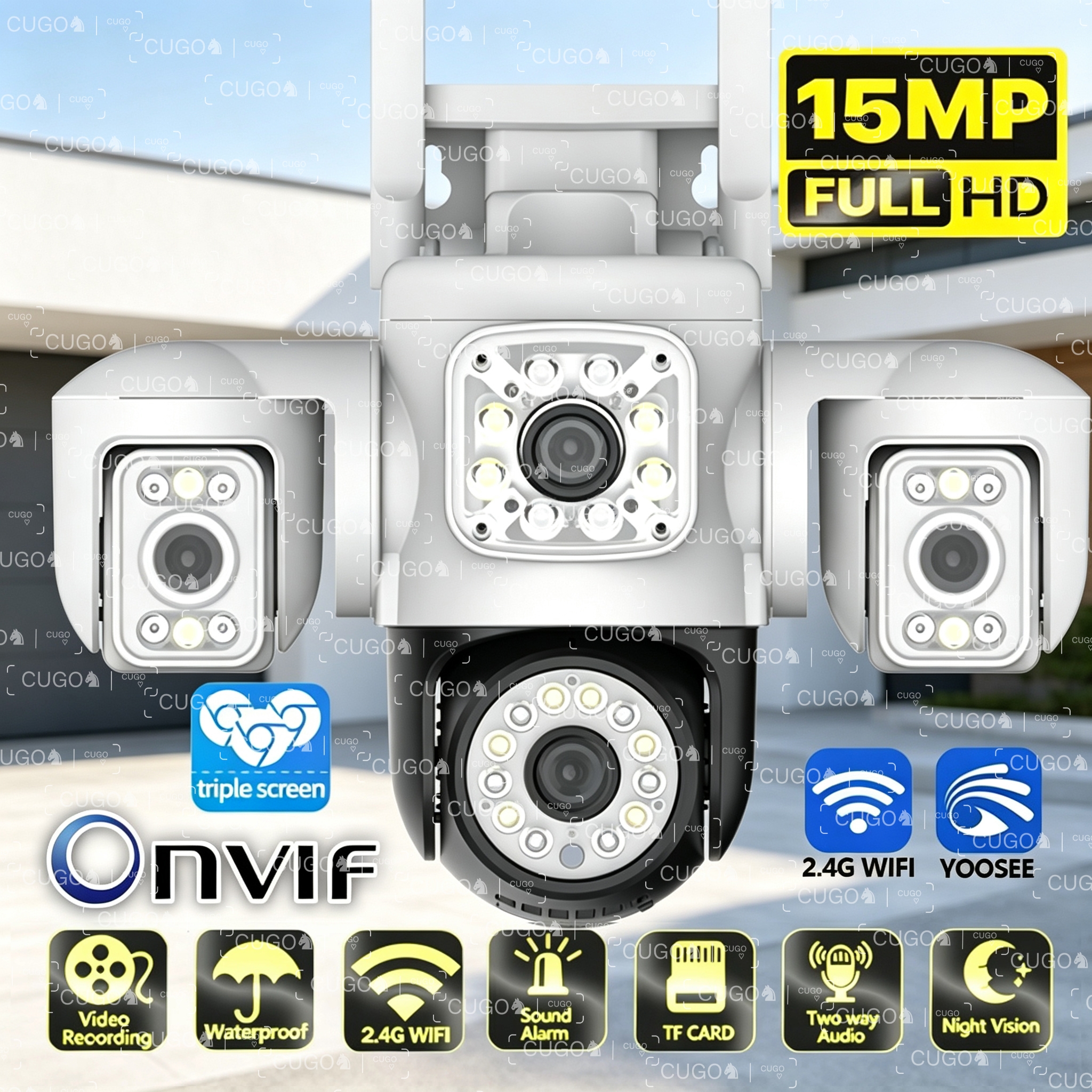 Home Office Email - Câmera de Vigilância WiFi 8K 15MP