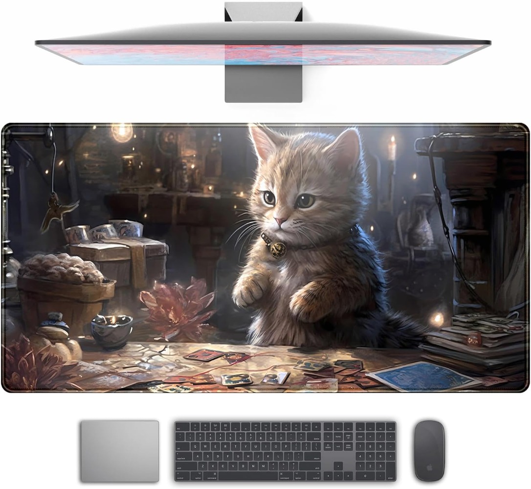 Mousepad Xl Extended - Mouse Pad Gamer Extenso Lotus Cat