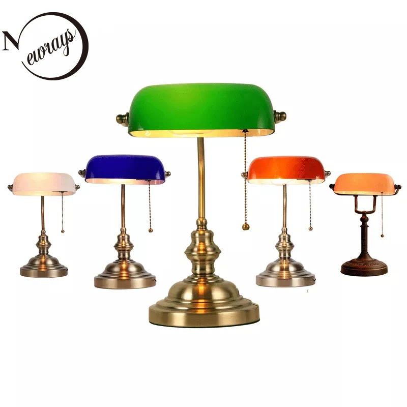 Home Office Library - Interruptor Zipper Glass Desk Lamp, Table