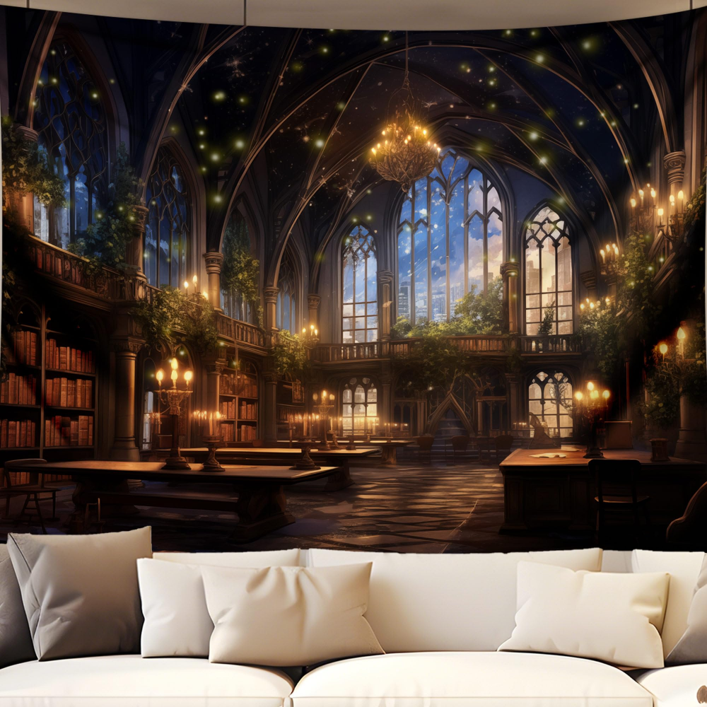 Home Office Library - Tapeçaria VIKAMA Biblioteca Fantástica: Fundo de
