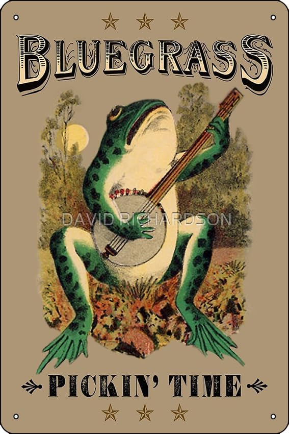 Home Office Tim - Placa de Metal Decorativa Bluegrass Pickin'