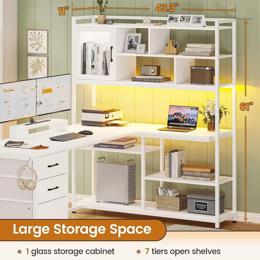 Escrivaninha em L de 58 Polega - Home Office L Shaped Desk avaliação e preço