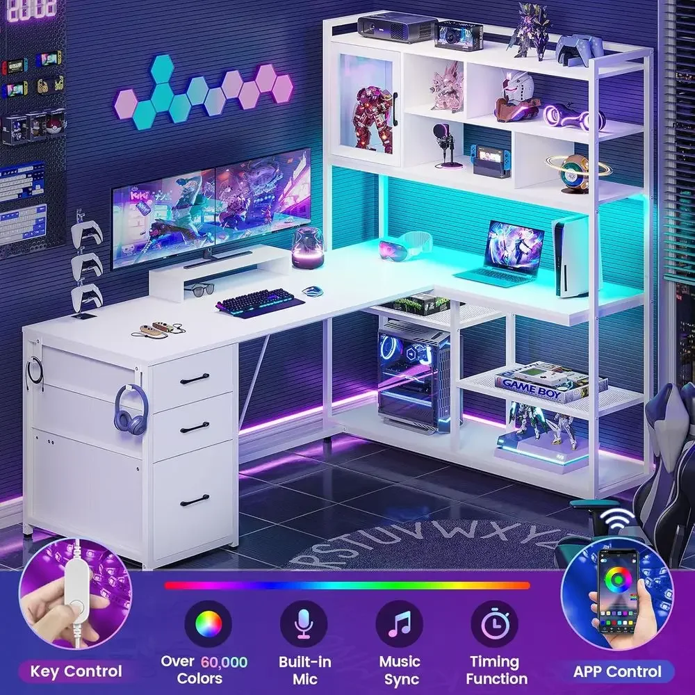 Escrivaninha em L de 58 Polega - Home Office L Shaped Desk avaliação e preço