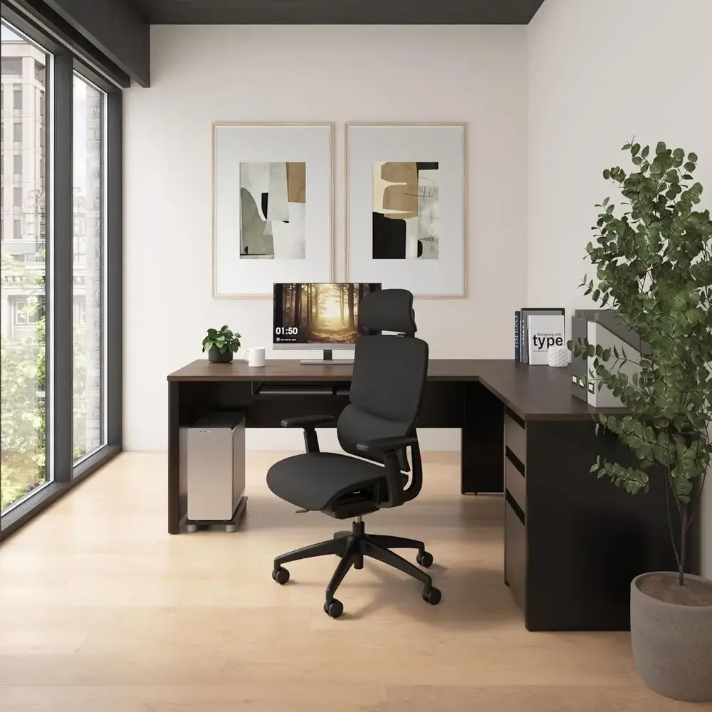 Mesa em L de 72 polegadas com  - Home Office L Shaped Desk avaliação e preço