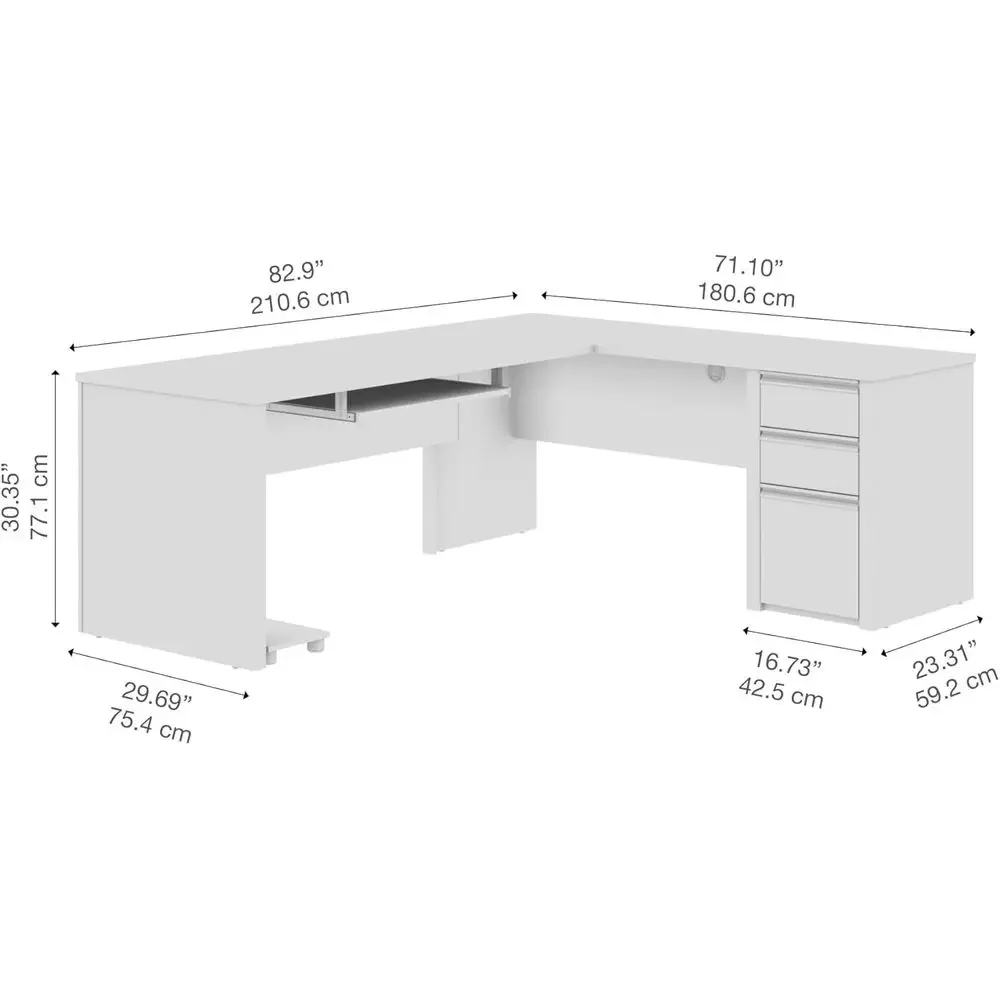Mesa em L de 72 polegadas com  - Home Office L Shaped Desk avaliação e preço
