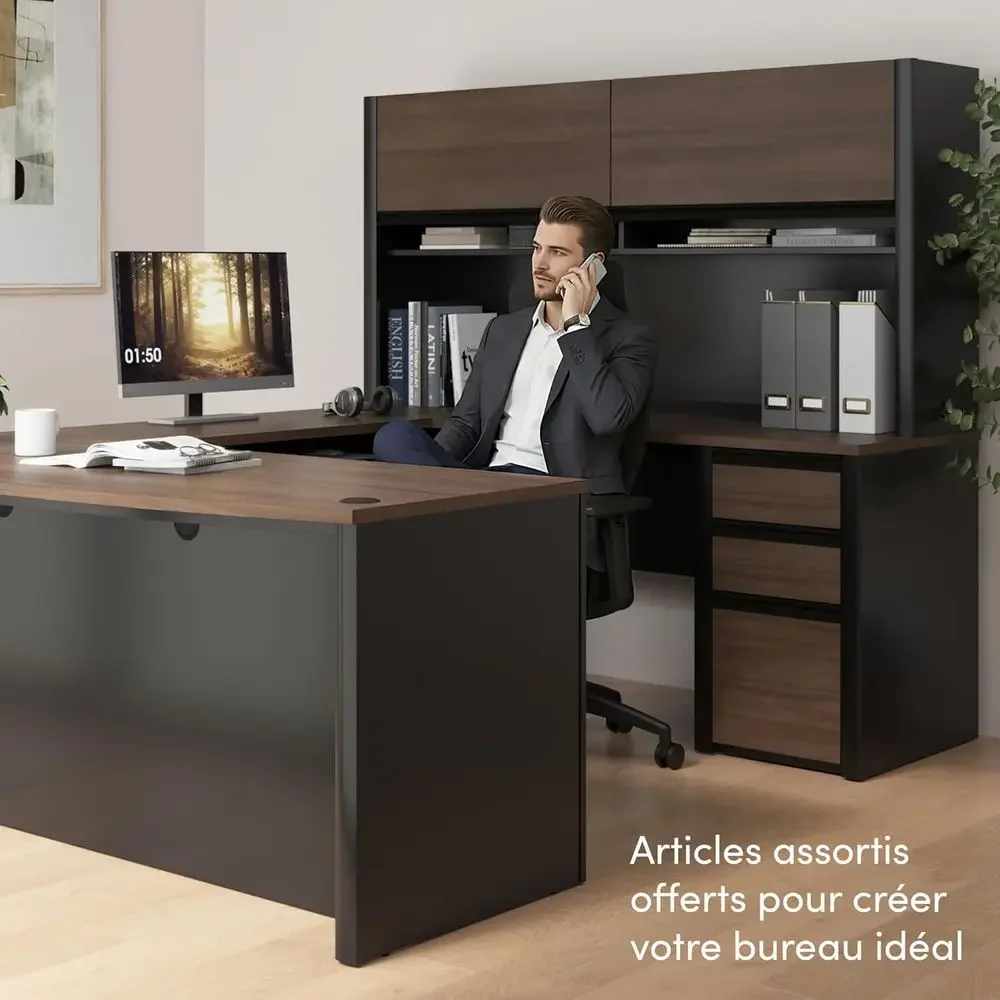 Mesa em L de 72 polegadas com  - Home Office L Shaped Desk avaliação e preço