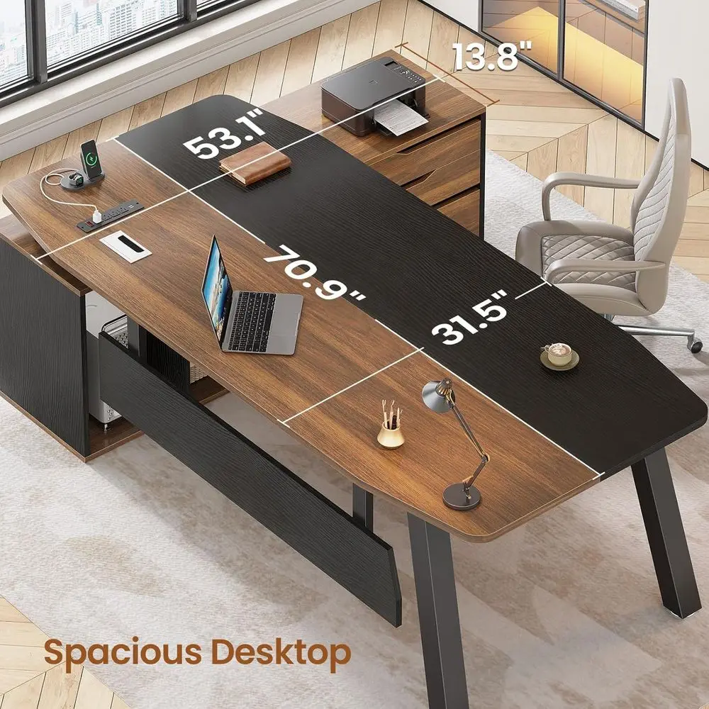 Mesa de Escritório Grande de 7 - Home Office L Shaped Desk avaliação e preço