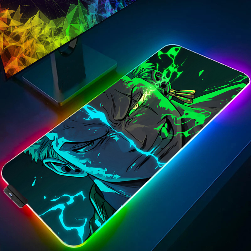 Uma peça zoro mouse pad rgb ac - Home Office Keyboard And Mouse avaliação e preço