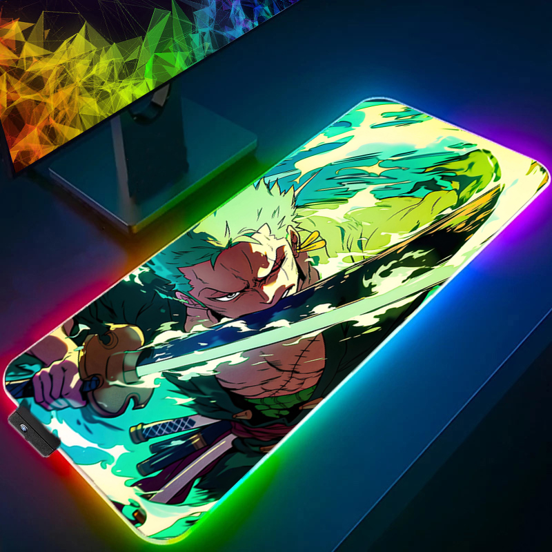 Uma peça zoro mouse pad rgb ac - Home Office Keyboard And Mouse avaliação e preço