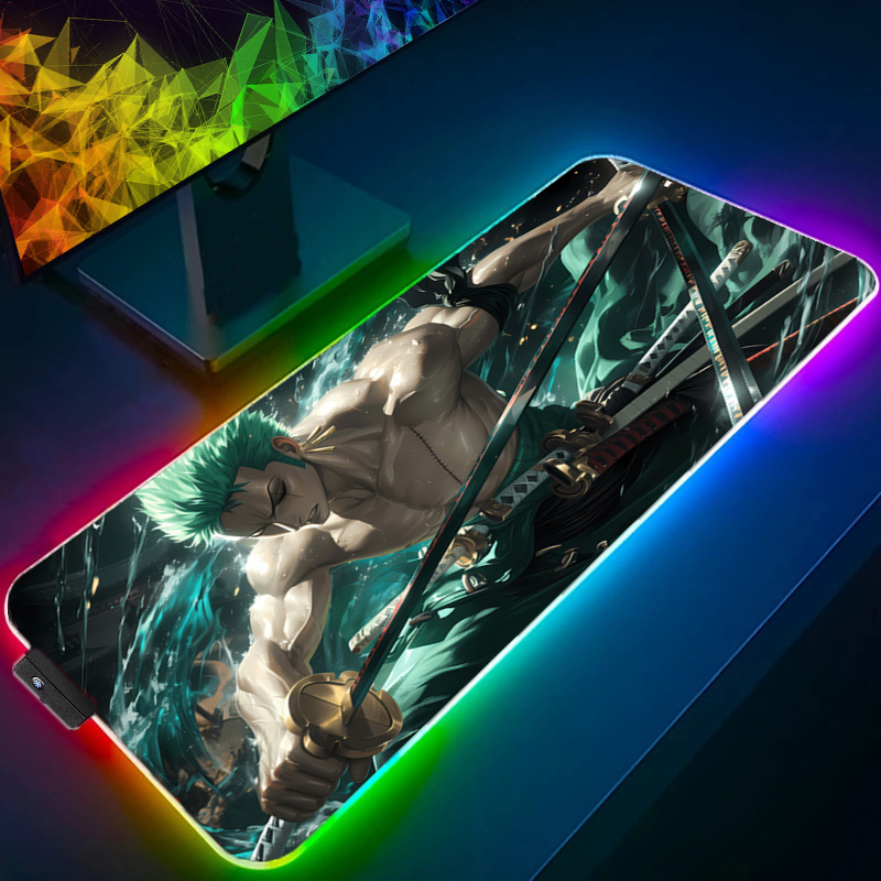 Uma peça zoro mouse pad rgb ac - Home Office Keyboard And Mouse avaliação e preço