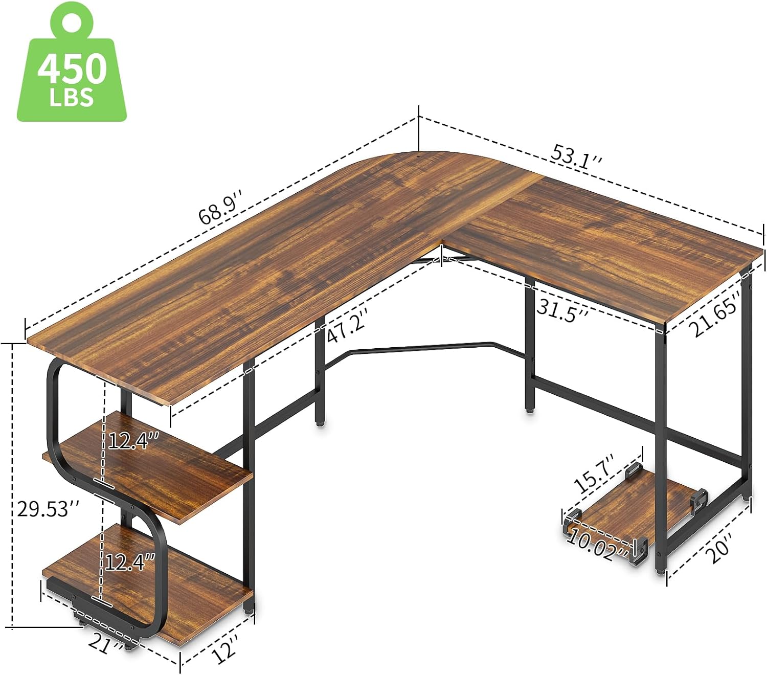 Estação de Trabalho em L para  - Home Office L Shaped Desk avaliação e preço