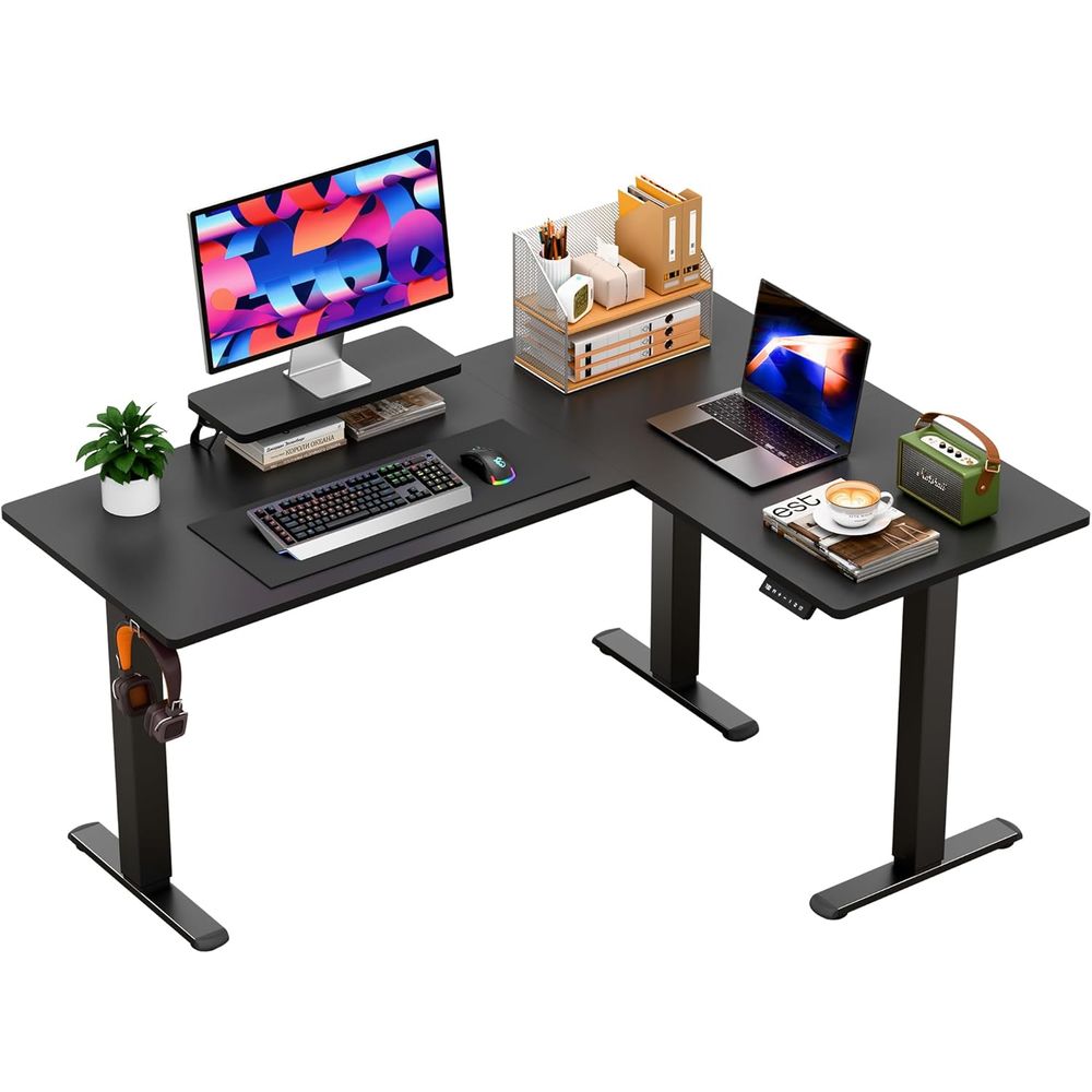 Mesa Elétrica em L com Altura  - Home Office L Shaped Desk avaliação e preço