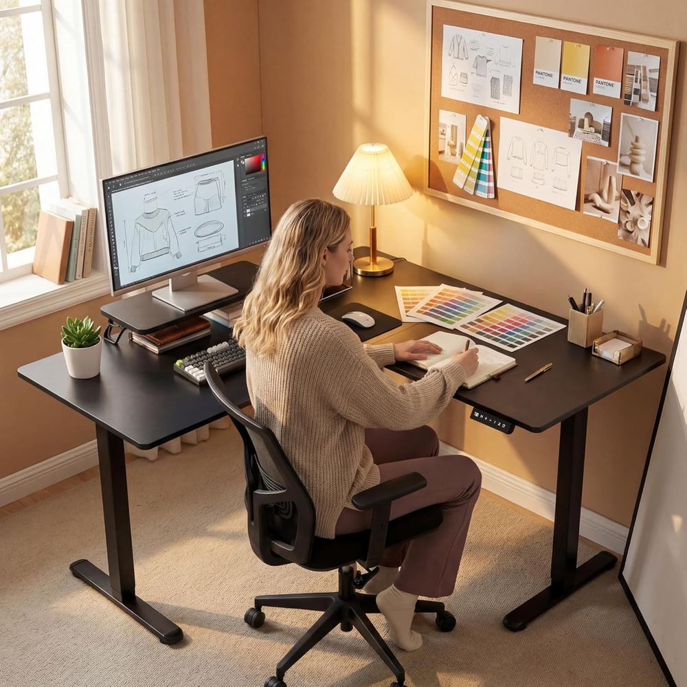 Mesa Elétrica em L com Altura  - Home Office L Shaped Desk avaliação e preço