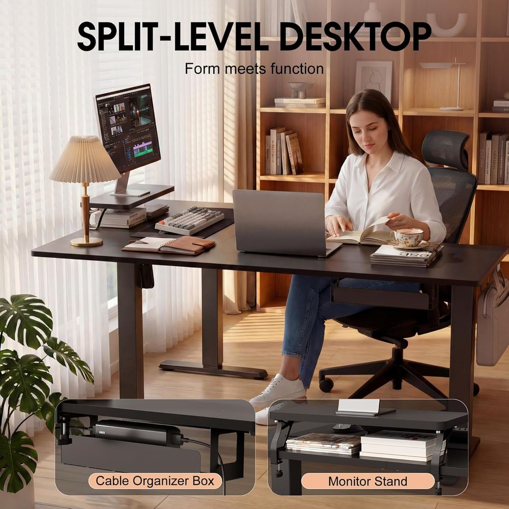 Mesa Elétrica em L com Altura  - Home Office L Shaped Desk avaliação e preço