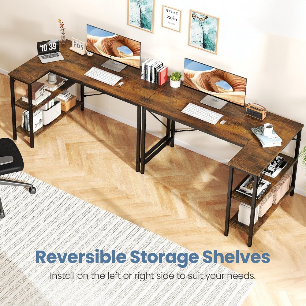 Mesa em L de 47 Polegadas com  - Home Office L Shaped Desk avaliação e preço