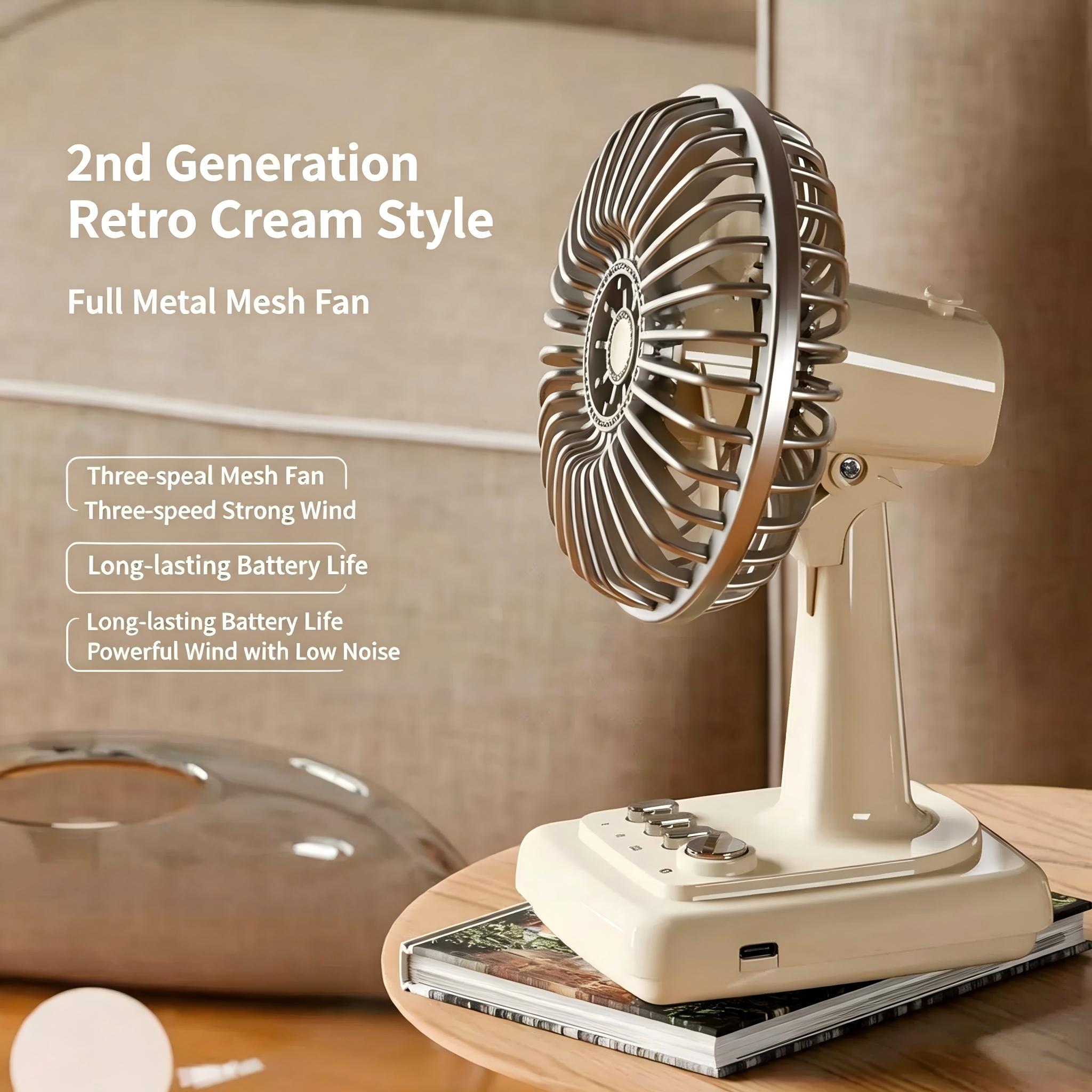 Ventilador de Mesa Retrô em Li - Usb Desk Fan avaliação e preço
