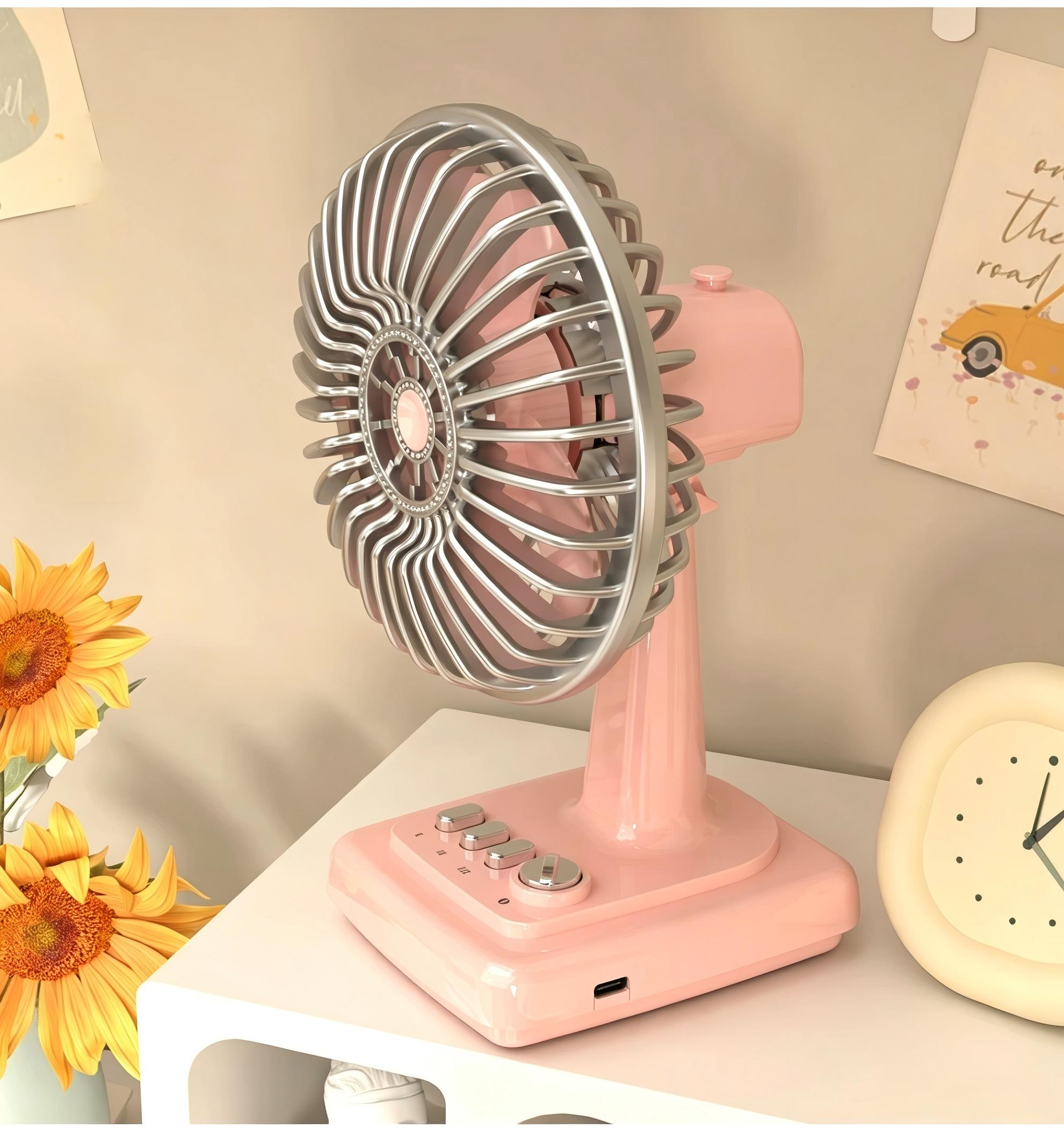 Ventilador de Mesa Retrô em Li - Usb Desk Fan avaliação e preço