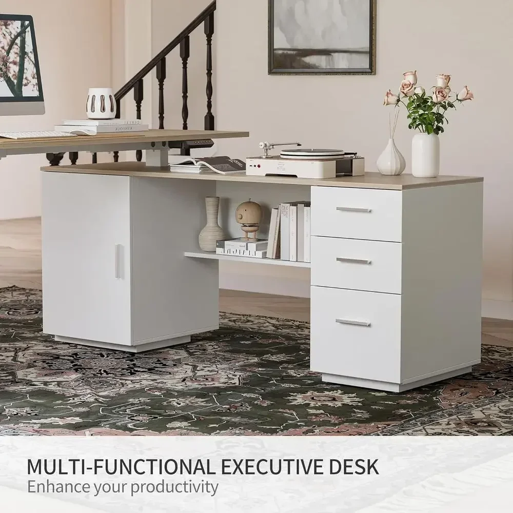 Mesa Executiva em L de 63 Pole - Home Office L Shaped Desk avaliação e preço