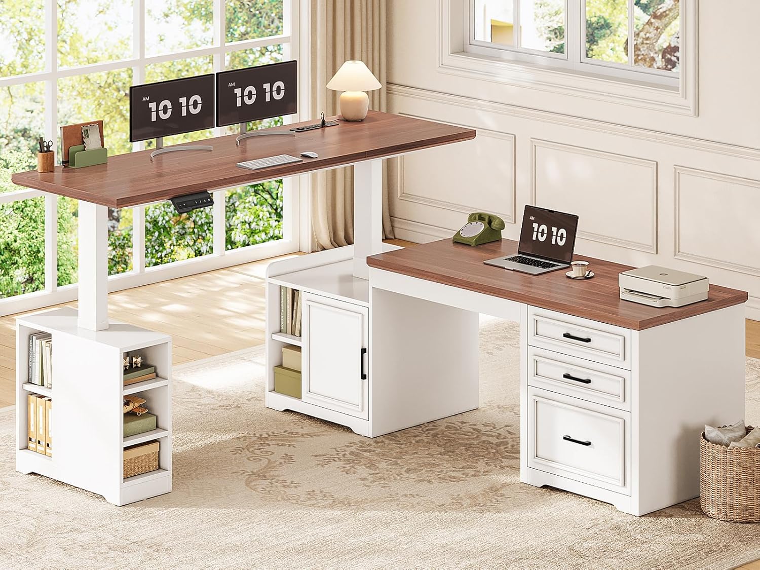 Mesa Elétrica Ajustável em Alt - Home Office L Shaped Desk avaliação e preço