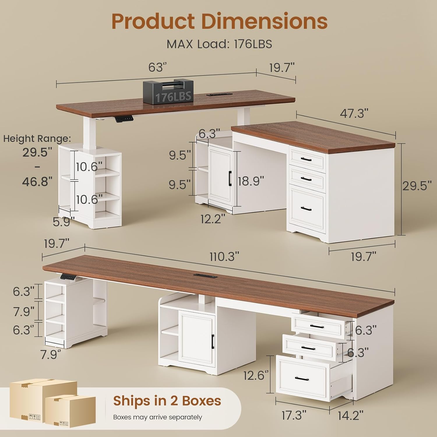 Mesa Elétrica Ajustável em Alt - Home Office L Shaped Desk avaliação e preço