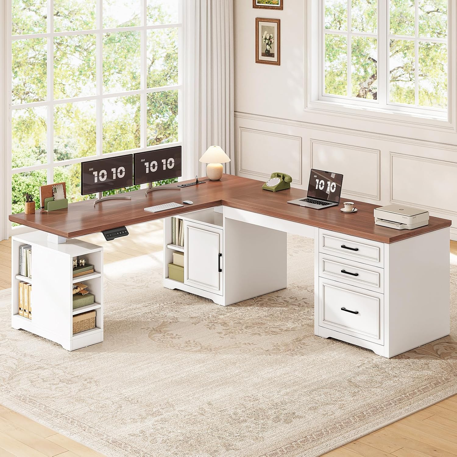 Mesa Elétrica Ajustável em Alt - Home Office L Shaped Desk avaliação e preço