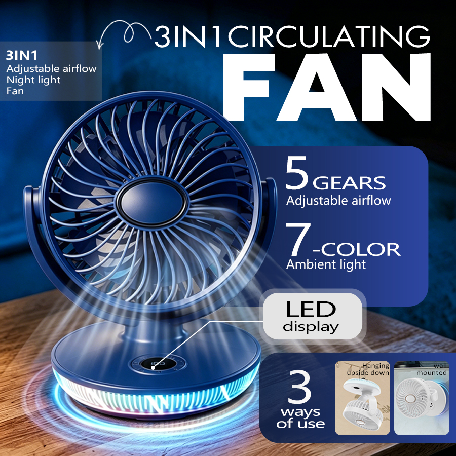 Ventilador de Mesa Multifuncio - Usb Desk Fan avaliação e preço