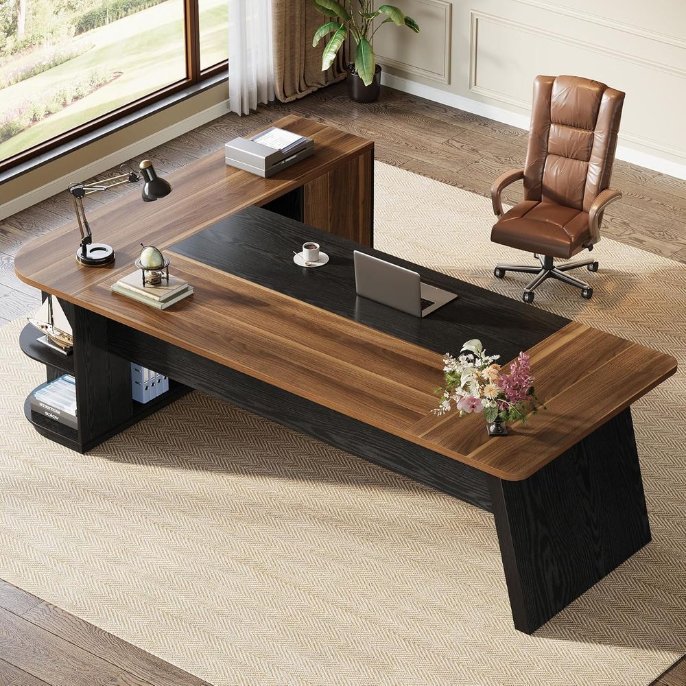 Escrivaninha Grande em L com A - Home Office L Shaped Desk avaliação e preço