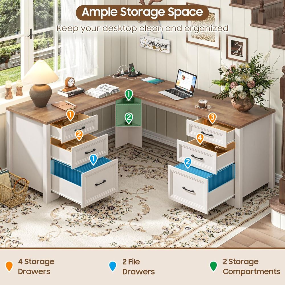 Escrivaninha Executiva Marrom  - Home Office L Shaped Desk avaliação e preço