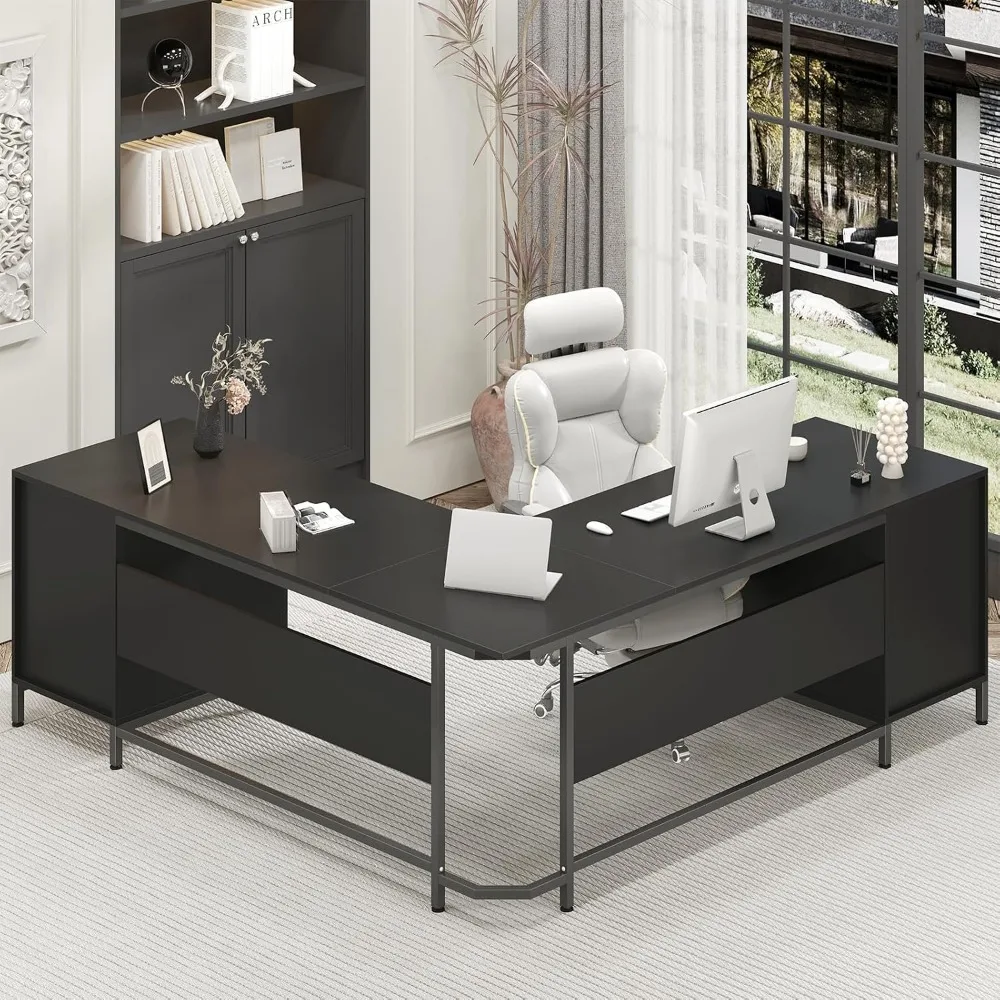 Mesa em L TVU de 59'' com 6 Ga - Home Office L Shaped Desk avaliação e preço