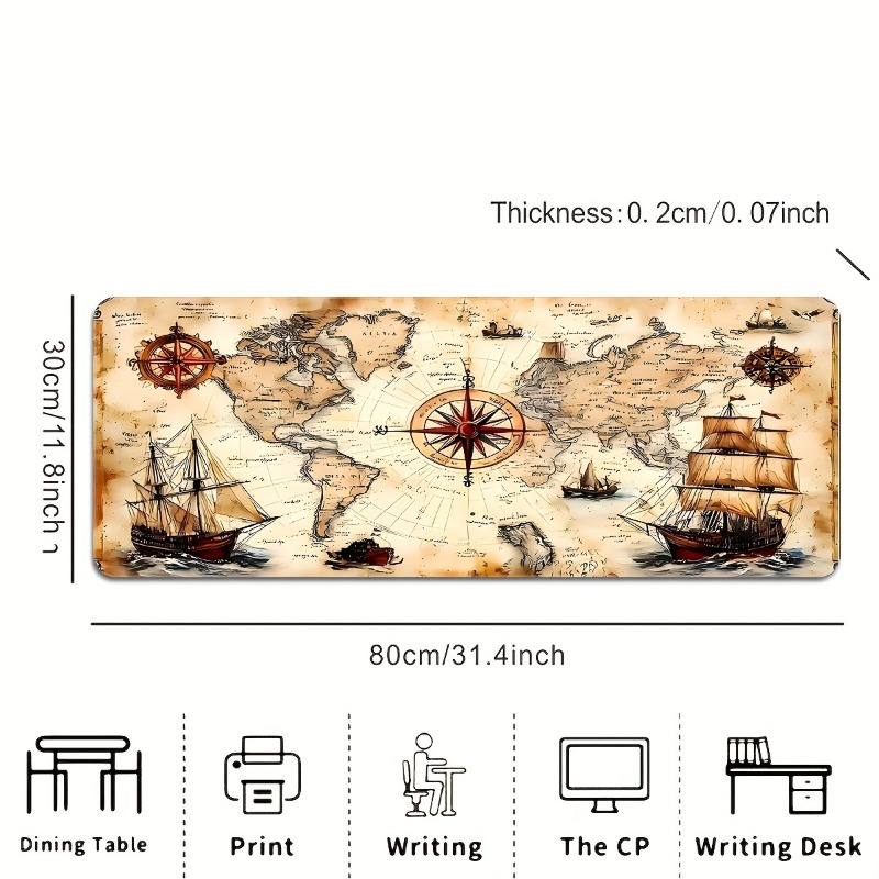 1 peça retro náutico gráfico d - Mousepad Xl Extended avaliação e preço